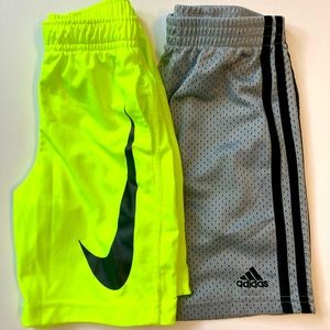 Boys Adidas and Nike shorts size 4.